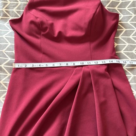 BHLDN Marceau High-Low Crepe Tulip Dress in Bordeaux Red Burgandy Size 12 - Picture 15 of 16